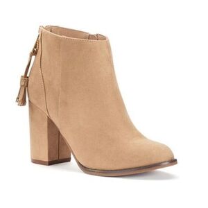 Apt 9 TaN Zipper Tassel Ankle Boots 9.5